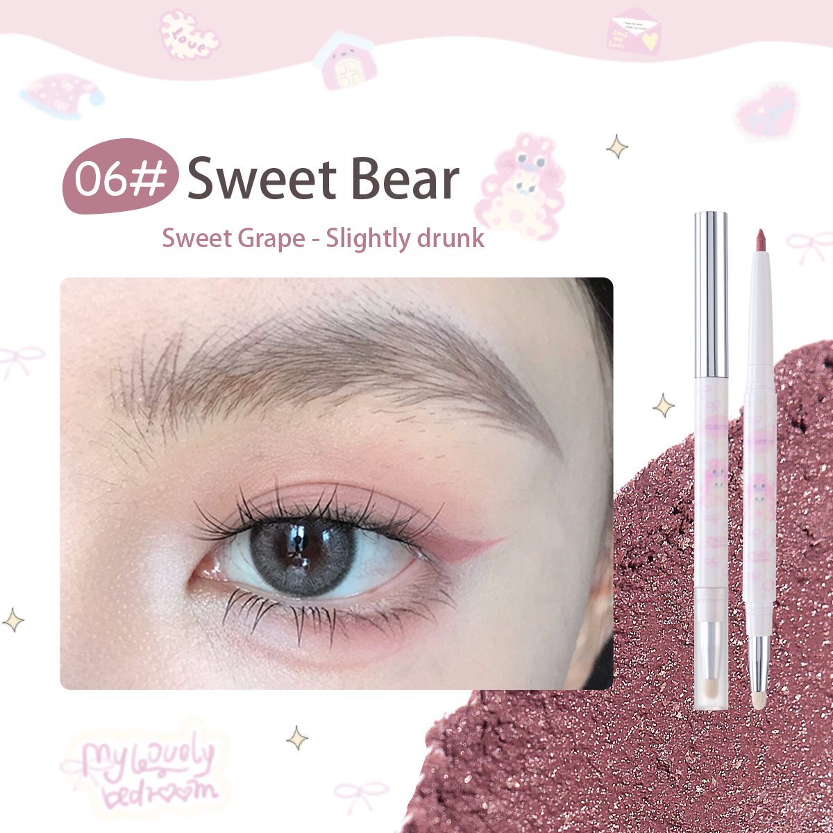 Charming Flortte Bread Bear Magic Eyeliner